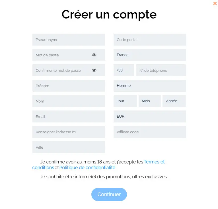 Processus d'inscription Lemon Casino Casino