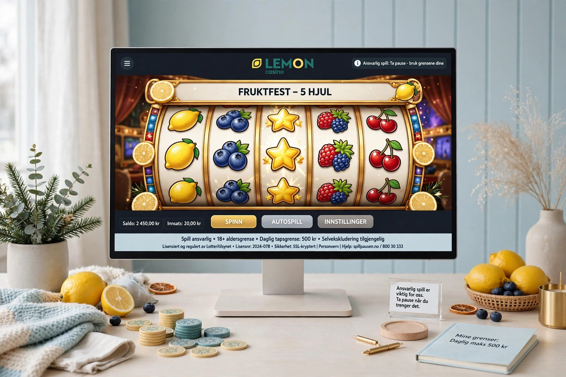 Spilleautomater på skjermen LEMON CASINO